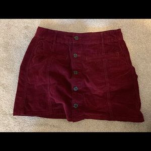 Burgundy Corduroy Skirt
